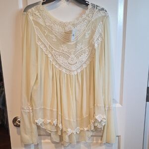 Elegant Cream Lace Women's Top